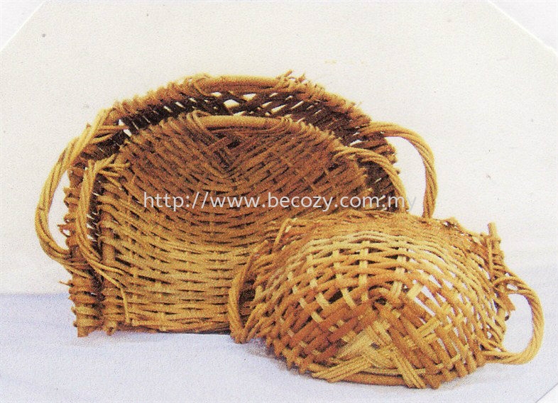 TRAY 027 - RATTAN PUNKIS WITH HANDLE ( L ) TRAY 028 - RATTAN PUNKIS WITH HANDLE ( M )