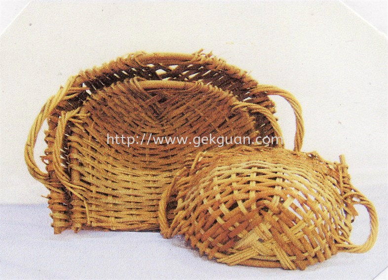 TRAY 027 - RATTAN PUNKIS WITH HANDLE ( L )    TRAY 028 - RATTAN PUNKIS WITH HANDLE ( M )