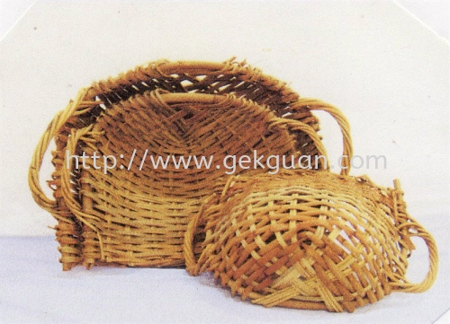 TRAY 027 - RATTAN PUNKIS WITH HANDLE ( L )    TRAY 028 - RATTAN PUNKIS WITH HANDLE ( M )