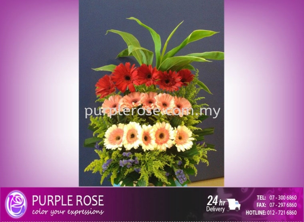 Flowers Basket Set 28(SGD40) Flower Basket Johor Bahru (JB), Malaysia, Singapore Supply, Supplier, Delivery | Purple Rose Florist & Gifts