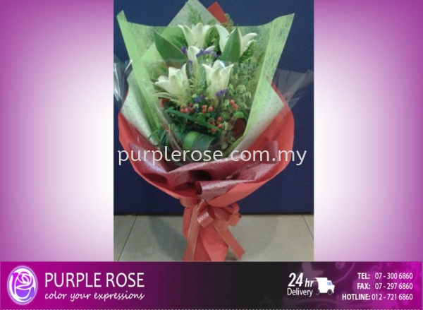 Lillies/Tulips bouquet 12(SGD52) Lillies/Tulips Johor Bahru (JB), Malaysia, Singapore Supply, Supplier, Delivery | Purple Rose Florist & Gifts