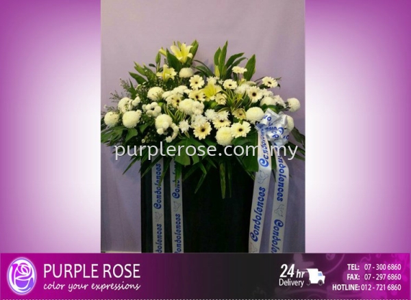 Condolence Sympathy Stand81 (SGD144) Sympathy Johor Bahru (JB), Malaysia, Singapore Supply, Supplier, Delivery | Purple Rose Florist & Gifts