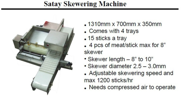 Satay Skwering Machine  Moulder Johor Bahru JB Malaysia Supply, Supplier, Supplies | Xuan Huat Food Equipment Sdn Bhd