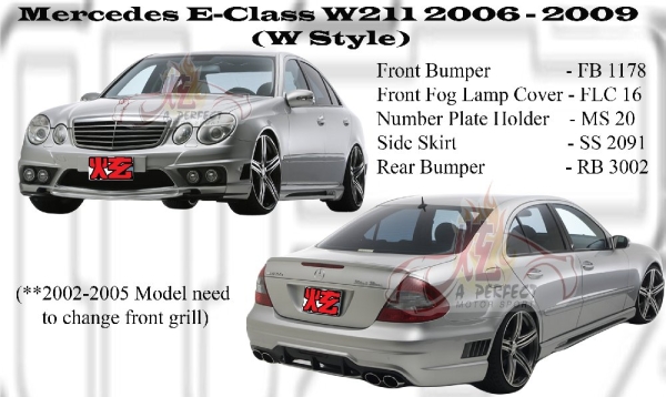 Mercedes E Class W211 2002 W-Style E Class W211 Mercedes Johor Bahru JB Malaysia Body Kits | A Perfect Motor Sport