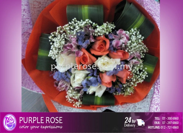 Rose Bouquet Set 36(SGD56) Blossom Rose Bouquet Johor Bahru (JB), Malaysia, Singapore Supply, Supplier, Delivery | Purple Rose Florist & Gifts