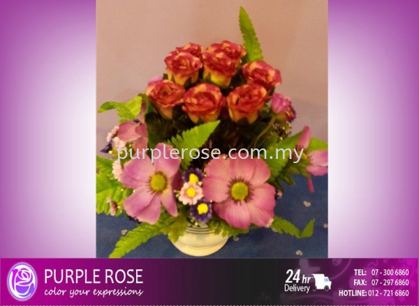 Vase Arrangement Set 101(SGD40) Vase Arrangement Johor Bahru (JB), Malaysia, Singapore Supply, Supplier, Delivery | Purple Rose Florist & Gifts