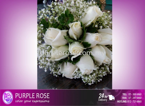 Wedding Bouquet14(SGD34) Wedding/Bridal Bouquet Johor Bahru (JB), Malaysia, Singapore Supply, Supplier, Delivery | Purple Rose Florist & Gifts