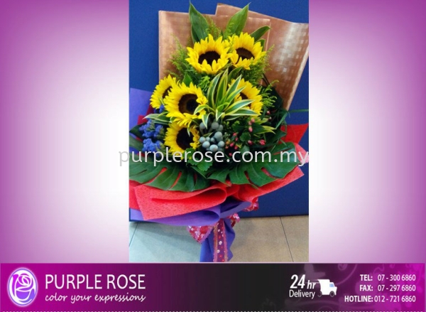 Sunflower/Daisy Bouquet07(SGD64) Sunflowers/Daisy Johor Bahru (JB), Malaysia, Singapore Supply, Supplier, Delivery | Purple Rose Florist & Gifts