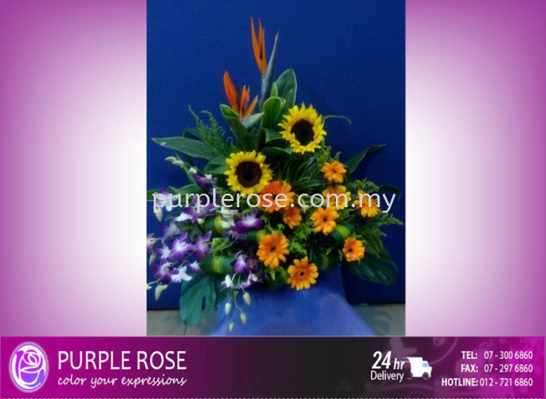 Flowers Basket Set 29(SGD60) Flower Basket Johor Bahru (JB), Malaysia, Singapore Supply, Supplier, Delivery | Purple Rose Florist & Gifts