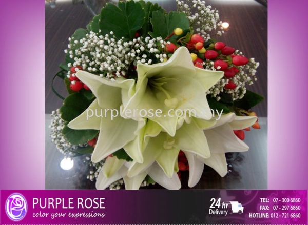 Wedding Bouquet16(SGD50) Wedding/Bridal Bouquet Johor Bahru (JB), Malaysia, Singapore Supply, Supplier, Delivery | Purple Rose Florist & Gifts