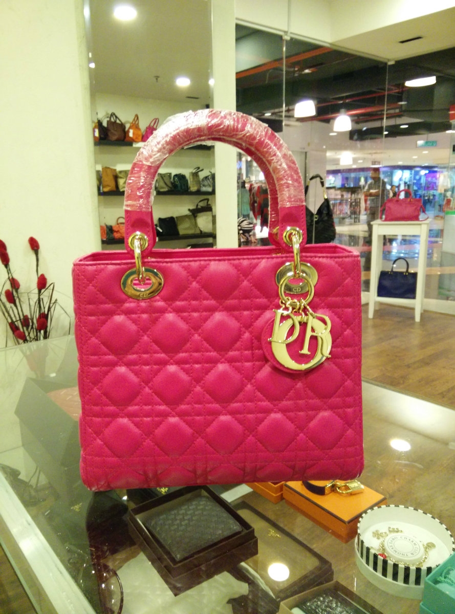 SOLD) Christian Dior Lady Dior Medium Lambskin in Fuchsia Pink with GHW Christian  Dior Kuala Lumpur (