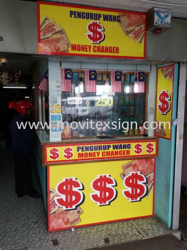 Money changer sign sample with Uv printing are suitable for mobile track or department shop (click for more detail)