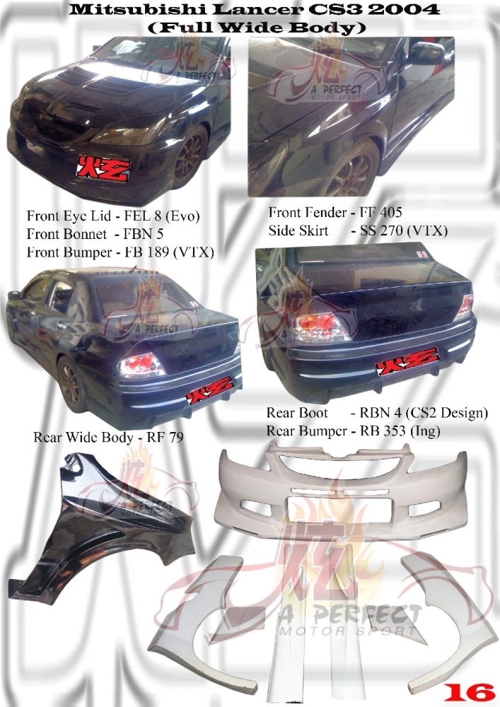 Mitsubishi Lancer CS3 2004 Wide Body Bumperkits Johor Bahru JB Malaysia ...