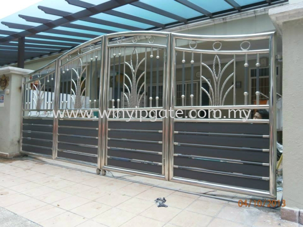 Stainlees Steel Main Gate Stainlees Steel Main Gate Selangor, Malaysia, Balakong, Kuala Lumpur (KL) Service, Supplier, Supply, Installation | Win Yip Gate & Roof Sdn Bhd