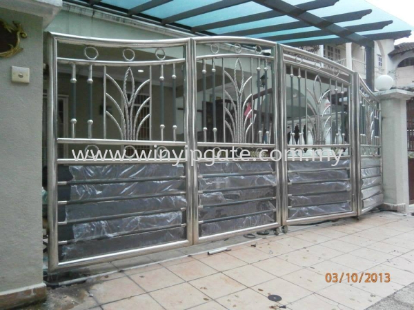 Stainlees Steel Main Gate Stainlees Steel Main Gate Selangor, Malaysia, Balakong, Kuala Lumpur (KL) Service, Supplier, Supply, Installation | Win Yip Gate & Roof Sdn Bhd