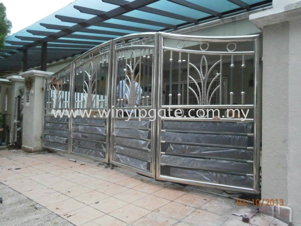 Stainlees Steel Main Gate Stainlees Steel Main Gate Selangor, Malaysia, Balakong, Kuala Lumpur (KL) Service, Supplier, Supply, Installation | Win Yip Gate & Roof Sdn Bhd