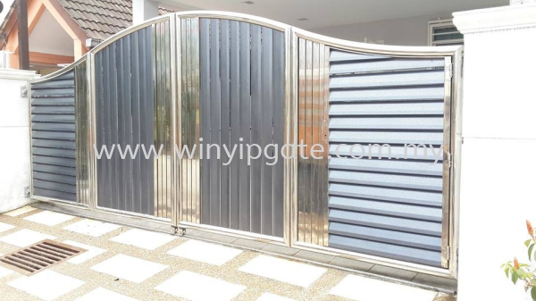 Stainless Steel Folding Gate and Fully Aluminum Plate Stainless Steel Folding Gate and Fully Aluminum Plate Selangor, Malaysia, Balakong, Kuala Lumpur (KL) Service, Supplier, Supply, Installation | Win Yip Gate & Roof Sdn Bhd