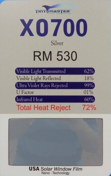 XO-700 SILVER 2 MIL SOLAR FILM Setapak, Kuala Lumpur, KL, Selangor, Ampang, Kepong, Subang Jaya, Puchong, Cheras, Malaysia. Installation, Supplier, Specialist, Supply | Tint Master