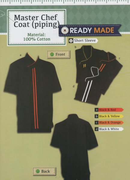 Master Chef Coat (Piping) Chef Coat Ready Made Johor Bahru JB Malaysia Uniforms Manufacturer, Design & Supplier | Pan Uniform Manufacturing Sdn Bhd