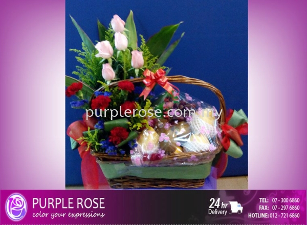 Flowers Fruits45-SGD52 Flowers Fruits Johor Bahru (JB), Malaysia, Singapore Supply, Supplier, Delivery | Purple Rose Florist & Gifts