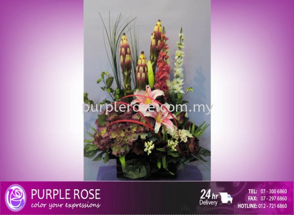 Vase Arrangement Set 121(SGD72) Vase Arrangement Johor Bahru (JB), Malaysia, Singapore Supply, Supplier, Delivery | Purple Rose Florist & Gifts