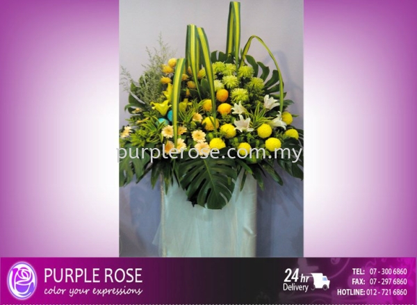 Condolence Sympathy Stand97 (SGD120) Sympathy Johor Bahru (JB), Malaysia, Singapore Supply, Supplier, Delivery | Purple Rose Florist & Gifts