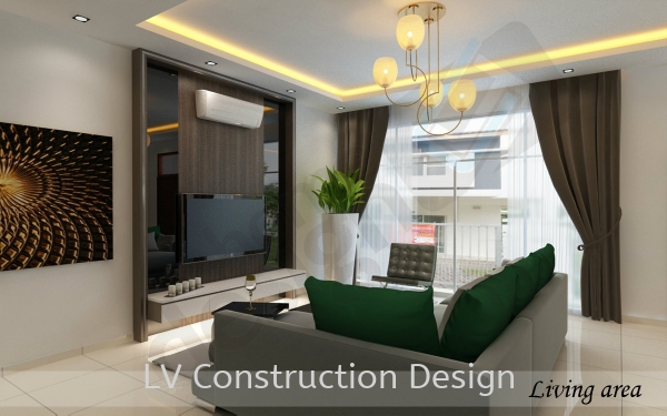  Living Hall Design Johor Bahru (JB), Malaysia Design | LV Construction Design Sdn Bhd