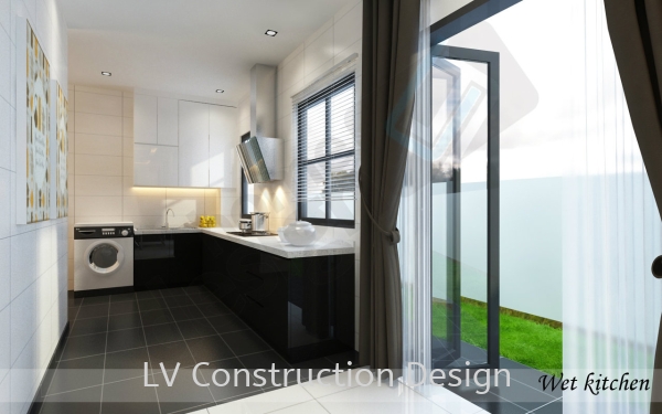  Wet Kitchen Kitchen 3D Design Johor Bahru (JB), Malaysia Design | LV Construction Design Sdn Bhd