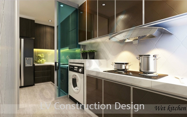  Wet Kitchen Kitchen 3D Design Johor Bahru (JB), Malaysia Design | LV Construction Design Sdn Bhd