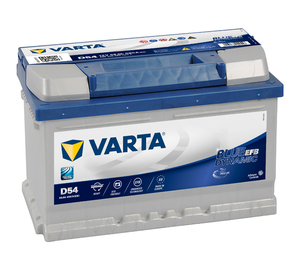 VARTA Battery Blue Dynamic EFB D54 (ETN565500065) VARTA Batteries - Blue  Dynamic EFB Start-Stop Battery Shah