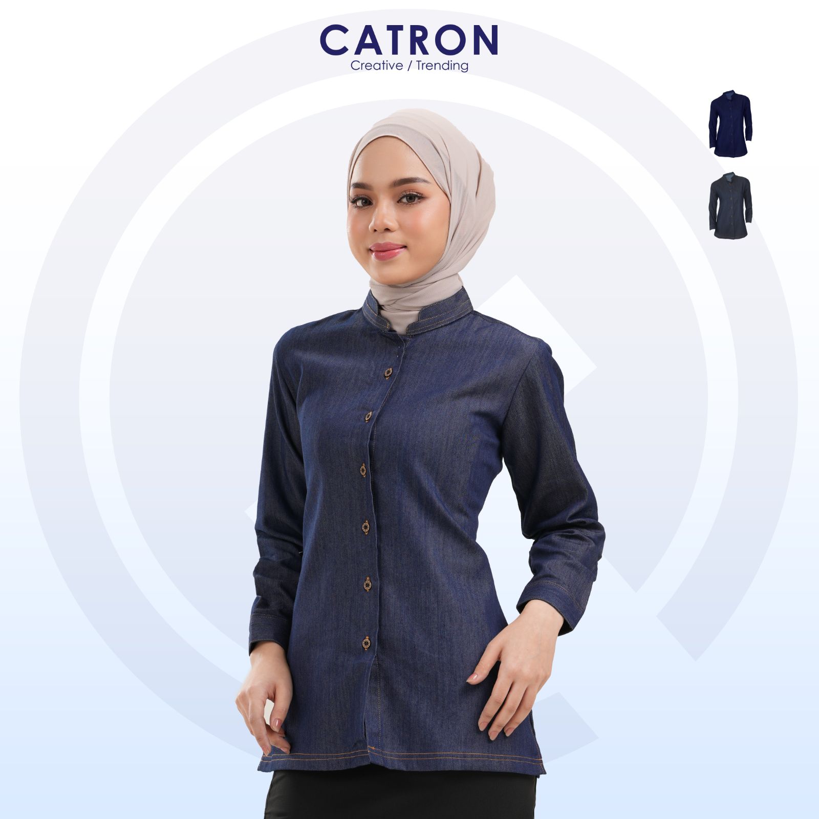 FD 927 Denimsoft Ladies Long Sleeve Corporate Shirt