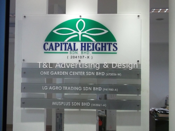 Capital Heights 6mm clear acrylic bevel edge and front sticker 48in x 20in and 4in x 3pcs Acrylic Signage Johor Bahru (JB), Malaysia, Skudai Supplier, Supply, Design, Install | T & L Advertising & Design