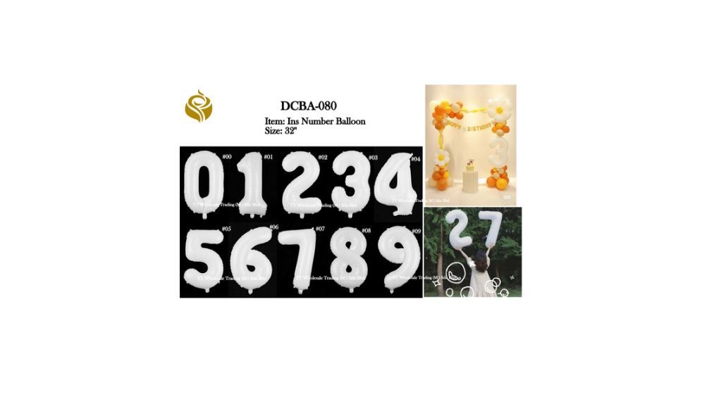 32 Inch INS Number Balloon - Giant Foil Balloon for Birthdays & Parties (DCBA-080)