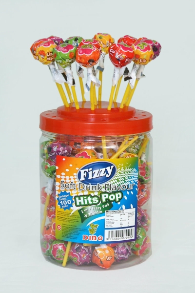 Whistle Fizzy Soft Drink Flavour Lollipop Candy (Hits Pop) Dino Selangor, Kuala Lumpur (KL), Malaysia. Wholesaler, Manufacturer, Supplier, Supply | Chong San Industries Sdn Bhd