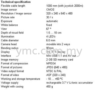 MODEL Industrial Endoscope  Seremban, Negeri Sembilan, Malaysia. Supplier, Suppliers, Supply, Supplies | YMC Industrial Supply Sdn Bhd