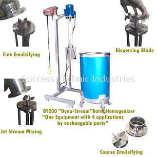 BT200-03 3hp homogenizer c/w Electrical Rope Hoist Trolley Stand  BT200-BT200B Dyna-Stream 20 - 1000 Liter Top/Bottom Entry Industry Homogenizer Seri Kembangan, Selangor, Malaysia Fabrication Supplier Supply Manufacturer | Success Technic Industries