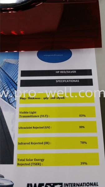 HP RED/SILVER Building Flim Korea Flim Building Film Seri Kembangan, Selangor, Malaysia Supplier, Supply, Installation, Services | Pro-Well Sdn Bhd