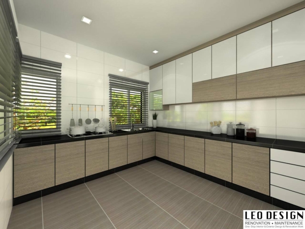 Kitchen Design Table Top (Tiles) Kitchen Design Kangkar Pulai, Johor Bahru(JB), Skudai Design, Renovation | Leo Design Sdn Bhd