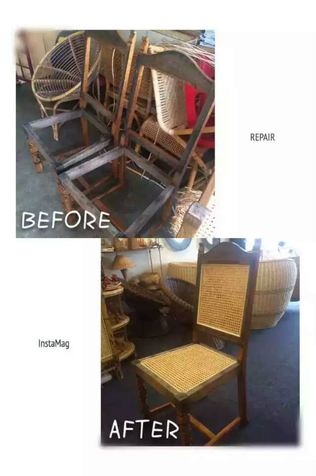 Repair Wooden Chair with rattan skin