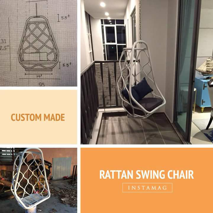 Custom Made Rattan Hanging Chair