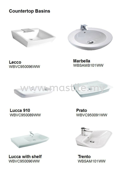  Countertop Basins Sanitary Ware Malaysia, Johor Bahru (JB), Pandan, Nusajaya, Pasir Gudang Supplier, Importer, Wholesaler, Supply | Mastile Interconcept Sdn. Bhd.