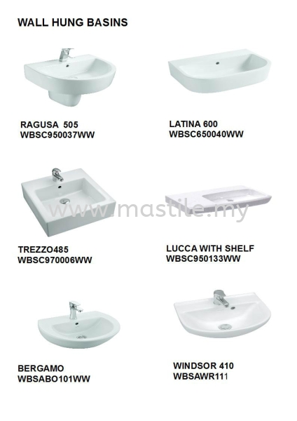  Wall Basins Sanitary Ware Malaysia, Johor Bahru (JB), Pandan, Nusajaya, Pasir Gudang Supplier, Importer, Wholesaler, Supply | Mastile Interconcept Sdn. Bhd.