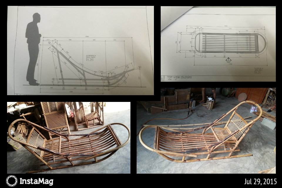 Custom made Rattan Sleigh
