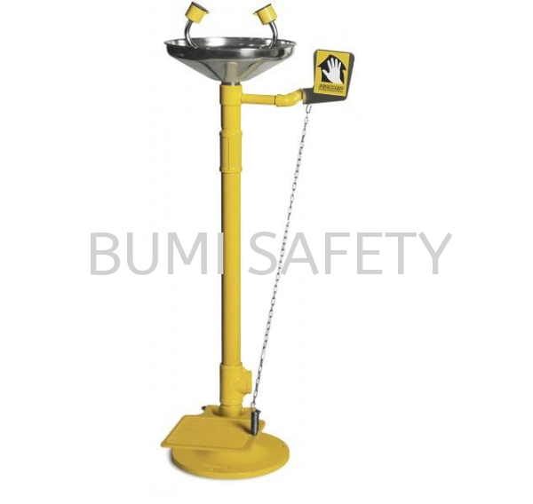 Pedestal Mounted Eyewash With Foot Pedal Stainless Steel Bowl Emergency Response, Eyewash / Shower Selangor, Kuala Lumpur (KL), Puchong, Malaysia Supplier, Suppliers, Supply, Supplies | Bumi Nilam Safety Sdn Bhd