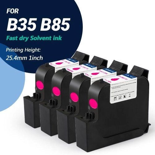 BENTSAI EB22M (Magenta) Inkjet Katrij Dakwat Cepat Kering - untuk B85 B35 Handheld Printer - 4 Pek