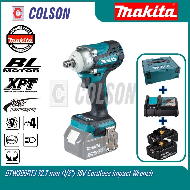 MAKITA DTW300RTJ/ DTW300Z 12.7 mm (1/2") 18V Cordless Impact Wrench