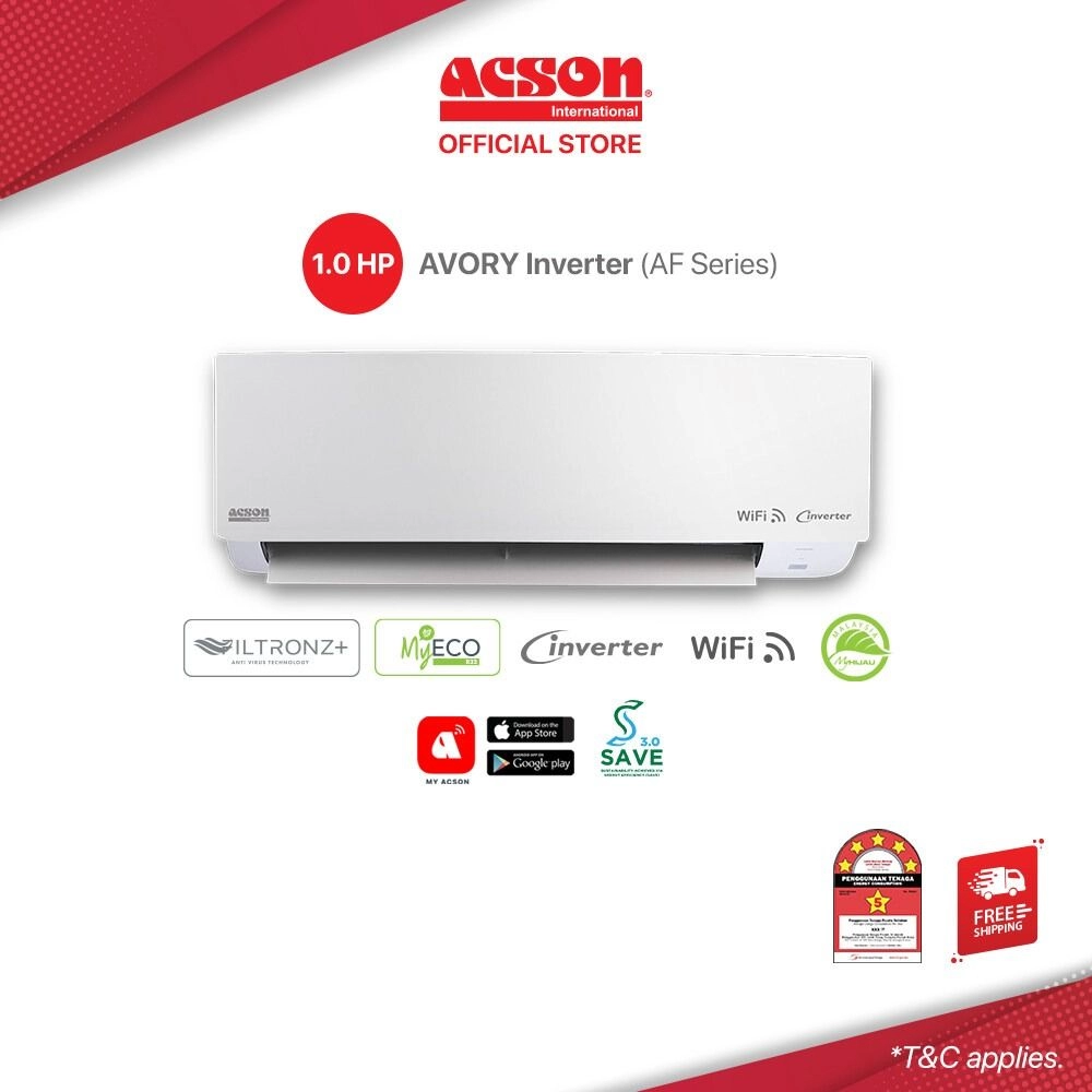 Acson AVORY Inverter Air Conditioner (1.0HP) R32 A3WMY10AF – WiFi