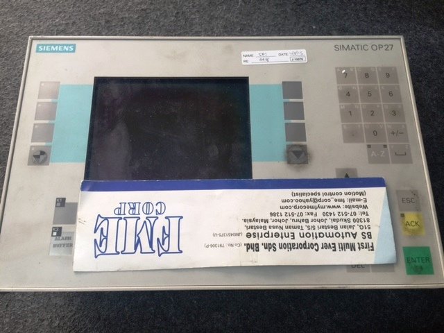 REPAIR SIEMENS SIMATIC OP27 OPERATOR PANEL OP27 MONO 6AV3627-1JK00-0AX0 MALAYSIA SINGAPORE INDONESIA