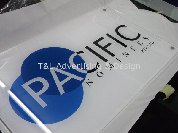 Pacific 5mm clear acrylic bevel edge reversed sticker Acrylic Signage Johor Bahru (JB), Malaysia, Skudai Supplier, Supply, Design, Install | T & L Advertising & Design