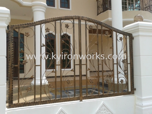 Wrought iron Steel Fencing with Wrought iron Flower 